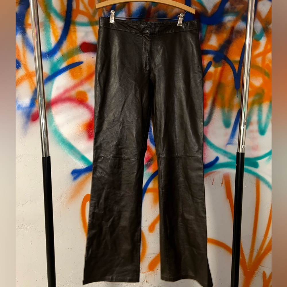 Vintage 90s, cache leather brown pants, size 10